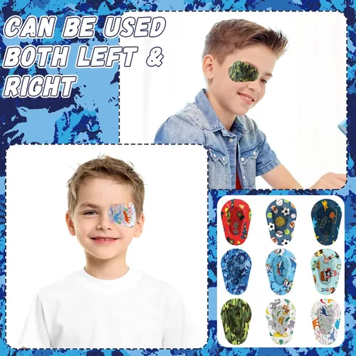 Vista 6 de Toulite 90 parches adhesivos para los ojos para niños y niños, parche transpirable para ojos de niño, lindos vendajes adhesivos para ambliopía