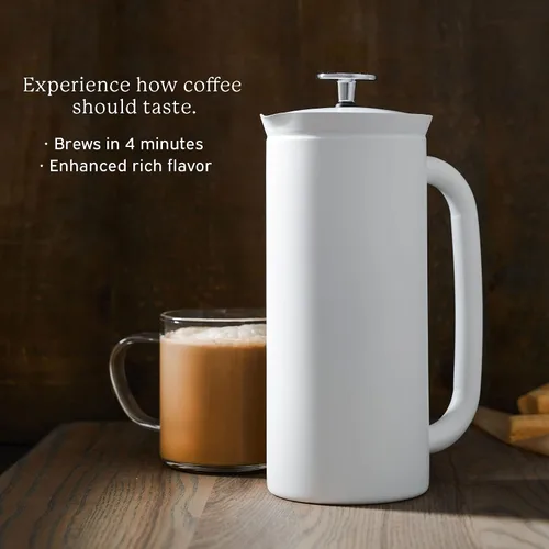 Vista 3 de ESPRO - Prensa francesa P7 - Cafetera y tetera aislada de acero inoxidable de doble pared con microfiltro - Mantiene las bebidas calientes durante