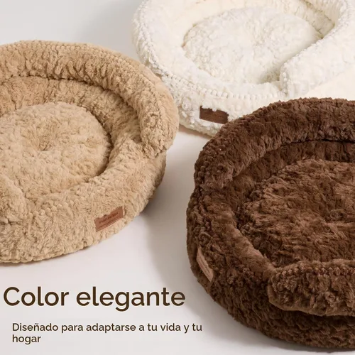 Vista 8 de FUKUMARU Cama para gatos de interior, cama para perros pequeños, lavable Marrón