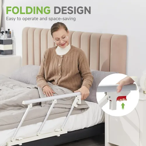 Vista 2 de Real Relax Rieles de cama para la seguridad de adultos mayores, barandillas de cama plegables para personas mayores que se ajustan a tamaños