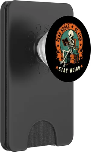 Vista 7 de Leer Libros Be Kind Stay Weird Esqueleto Lectura Gótica Bookish PopSockets Intercambiables PopGrip