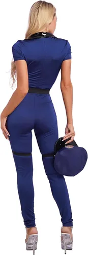 Vista 3 de Yartina Disfraz de Halloween para mujer, uniforme de policía, policía, cosplay, disfraz
