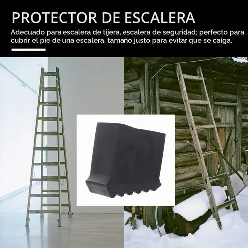 Vista 5 de Almohadillas de goma para patas de escalera, 2 piezas de repuesto para escalera de escalera, alfombrilla antideslizante para patas de escalera