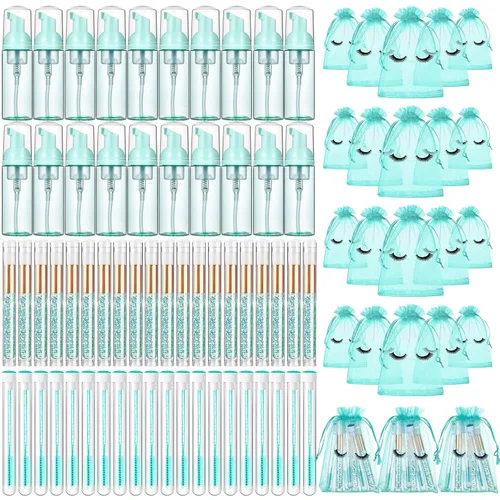 Vista 7 de Zhehao Kit de 80 Piezas de Cepillos para Botellas de Champú de Pestañas, 20 Dispensadores con Bomba de Espuma, 20 Cepillos de Champú para Pestañas