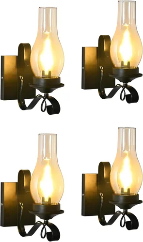 Vista 11 de Black Plug in Wall Sconce 1-Pack, UL Listed Rustic Farmhouse Lamp, E12 Base
