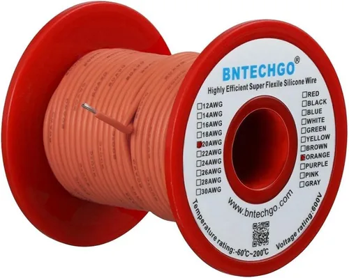 Vista 23 de BNTECHGO - Kit de cables de silicona de 7 colores calibre 20, cada uno de 25 pies de largo, cables de cobre estañado trenzados y flexibles