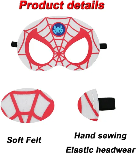 Vista 3 de Máscaras de fiesta para niños, 16 paquetes de suministros para niños, regalo de cumpleaños, Halloween, cosplay, fiesta, suministros de máscaras