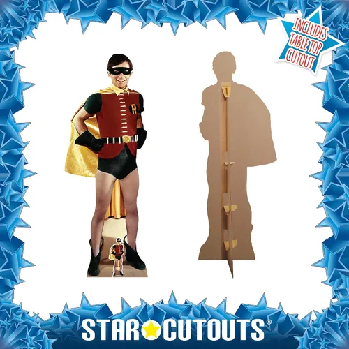 Vista 4 de STAR CUTOUTS SC1662 Robin 1966 Burt Ward Lifesize - Decoración de fiesta de superhéroes retro, Robin Retro