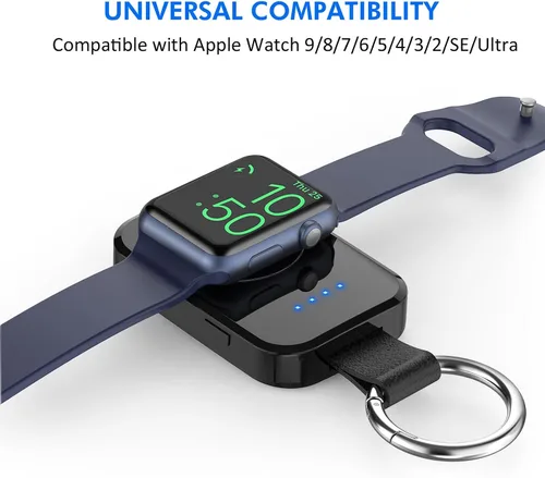 Vista 5 de i.VALUX Cargador inalámbrico portátil para Apple Watch Series 11/10/9/8/Ultra/7/6/5/4/3/2/SE, cargador magnético compacto para iWatch de 1000mAh