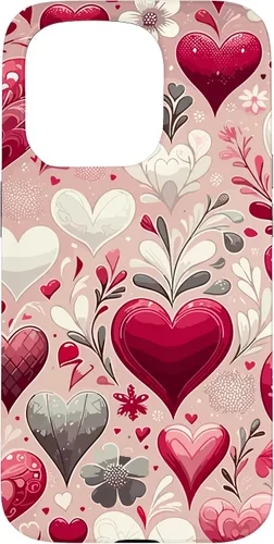 Vista 12 de Funda romántica para iPhone 11 Pro Max con corazones encantadores para el día de San Valentín