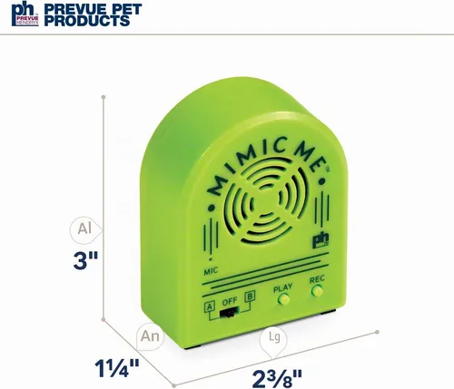 Vista 3 de Prevue Hendryx 62900 Mimic Me - Unidad de grabación de voz para pájaros, color verde, pequeña
