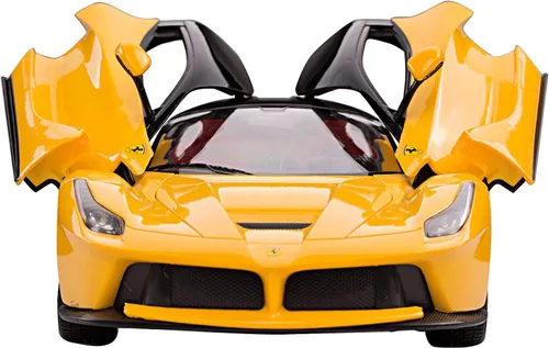 Vista 3 de Ferrari escala 1/14 FMTStore, la Ferrari, laferrari, auto modelo con control remoto por radio, R/C RTR, con puertas que se abren (amarillo)