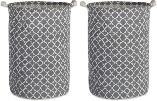 Vista 13 de DII Laundy Collection, cubo plegable recubierto de polietileno, celosía aguamarina, cesta para la ropa sucia