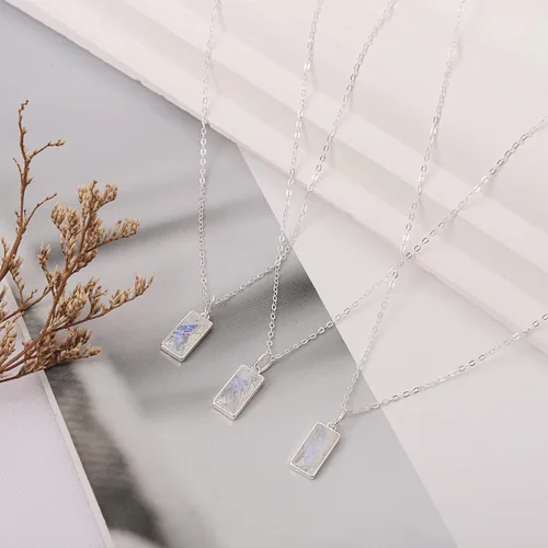 Vista 4 de HOPE LOVE SHINE New Beginnings Rainbow Moonstone Sterling Silver Necklace for Women