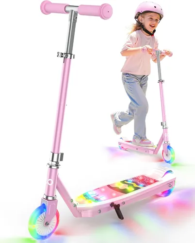 Vista 11 de Gyroor KS2 Kids Electric Scooter – 5 MPH Safe Speed, Foot Sensor Start, LED Lights, Adjustable Handlebar, 2 Hr Fast Charge, UL2272 Certified, Ages