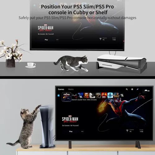 Vista 12 de PS5 Pro Accessories Soporte horizontal, soporte base compatible con PlayStation 5 Pro/Slim Disc y Digital Edition (blanco)
