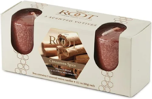 Vista 11 de Root Candles Velas votivas perfumadas de otoño, mezcla de cera de abeja, hechas a mano de 20 horas, 3 unidades, sidra caliente