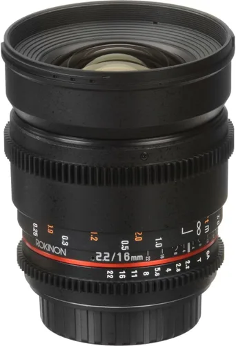 Vista 4 de Rokinon DS16M-NEX 0.630 in T2.2 Cine lente gran angular para cámaras Sony Alpha E-Mount lente intercambiable, color negro
