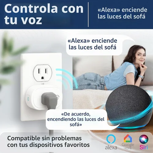 Vista 2 de eKyro Monitor de energía de enchufe inteligente Compatible con Alexa, Google Home Assistant, iPhone, Siri, Android, seguimiento de energía 15A