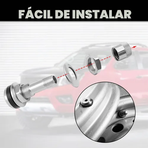 Vista 5 de NTNEV 4 piezas de vástagos de válvula de metal TR416, Vástagos de válvula de neumático con montaje exterior, se ajusta a agujeros de rin de 453