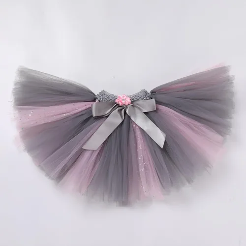 Vista 3 de AWIBMK Disfraz con temática de animales para niñas pequeñas, falda de tul con orejas, diadema, pajarita y cola para Halloween y cosplay