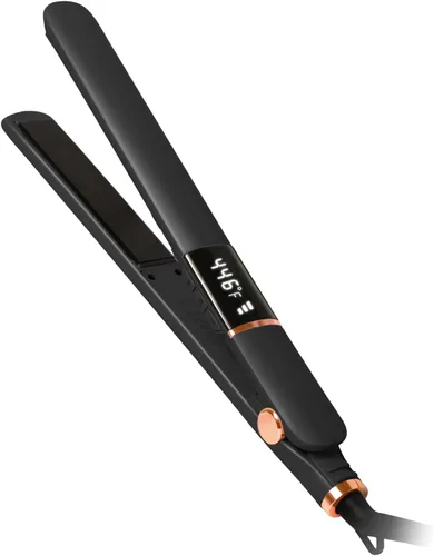 Vista 10 de Plancha de pelo de 1 pulgada para todo tipo de cabello, plancha alisadora de calor rápido para cabello, 5 temperaturas ajustables, apagado Beige