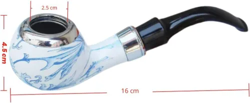 Vista 4 de Pipas de tabaco BigBigMe, pipas de tabaco clásicas con azul y blanco, pipas de tabaco mini