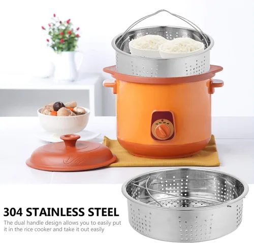 Vista 5 de BESTonZON Tamale Pot Tamale Pot Acero Inoxidable Cocción al Vapor Mariscos Cesta Vegetal Mini Cesta Estante Cocina Vapor Vegetales Cocinadoras