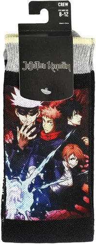 Vista 2 de Bioworld Calcetines sublimados Jujutsu Kaisen para hombre, Negro