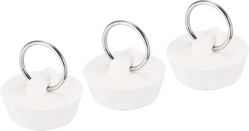 Vista 7 de uxcell Tapón de goma para fregadero, tapón de drenaje blanco para drenaje de 1 a 1-1/16 pulgadas con anillo para colgar para tina, cocina y baño, 3