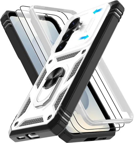 Vista 157 de Gritup Funda para Google Pixel 6 con cubierta deslizante para cámara y protector de pantalla (2 unidades), soporte de anillo giratorio 360°, funda