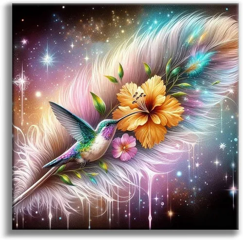 Vista 19 de Kits de pintura de diamantes de cielo estrellado Offito para adultos, kits de pintura de diamantes 5D Aurora Lake para principiantes, fantásticos