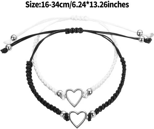Vista 3 de 1 paquete de pulseras para parejas para mujeres y hombres, atracción de corazón y amor, pulsera a juego, regalos para novio, novia, mejor amigo