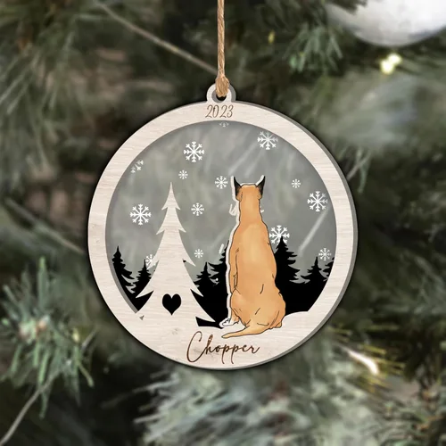 Vista 114 de Nazenti Adorno de Navidad conmemorativo personalizado, regalo personalizado de recuerdo de perro, condolencias por pérdida de mascotas, sabueso
