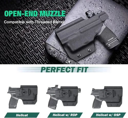 Vista 2 de Hellcat TLR6 Holster, IWB Kydex Funda de corte óptico Ajuste: Springfield Armory Hellcat con TLR6, funda de transporte oculta en la cintura
