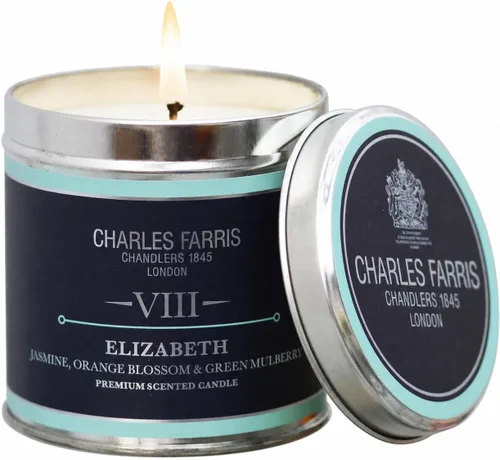 Vista 10 de Charles Farris Vela perfumada de lujo, lata, vertida a mano, larga duración, combustión limpia, 10.5 onzas, quema hasta 40 horas, fabricada