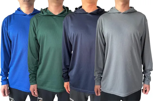 Vista 2 de Camiseta de manga larga transpirable con protección solar UPF 50+ para hombre, con capucha