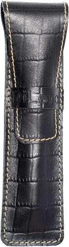Vista 10 de DiLoro Estuche organizador de cuero de grano completo para bolígrafo individual (negro con rojo)