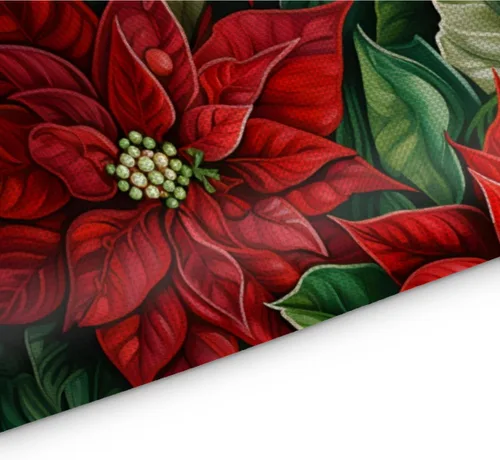 Vista 3 de Juego de 4 manteles individuales con diseño de flor de pascua de Navidad, lavables, impermeables, para decoración de mesa de comedor, 18 x 12