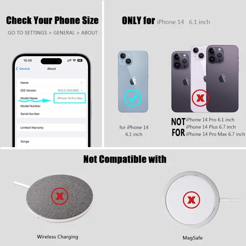 Vista 7 de Nvollnoe Funda para iPhone 14 con tarjetero [almacena 5 tarjetas] Funda tipo cartera de doble capa resistente a prueba de golpes con ranura oculta