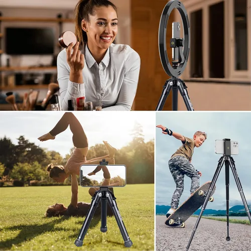 Vista 6 de Smatree Trípode extensible, altura ajustable, trípode de viaje de escritorio para Gopro/Osmo Mobile/Gimbal Handle Grip Stabilizer/Smooth 4/Crane