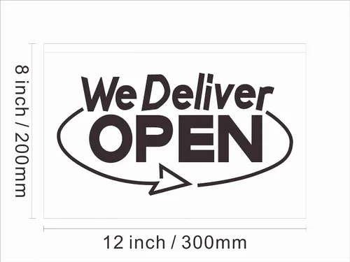 Vista 3 de 110020 We Deliver Open Services Cafe Fast food Shop Restaurant Display LED Light Neon Sign (12" X 8", 16 Colors By Remote)