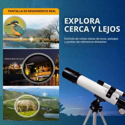Vista 3 de Telescopio para niños de 8 a 12 años, 100 aumentos