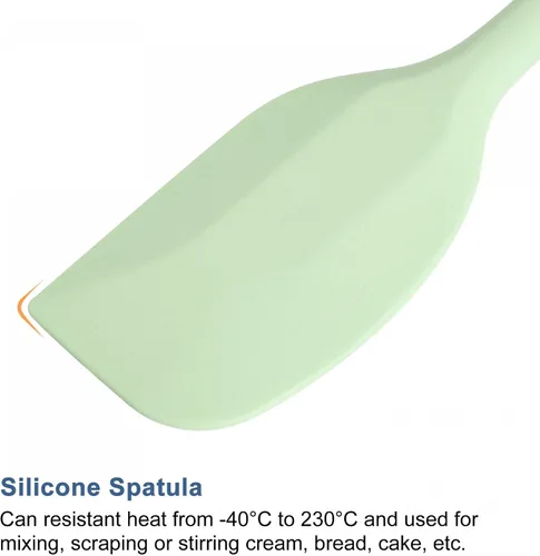 Vista 4 de uxcell Cuchara de espátula de silicona, raspador resistente al calor de 8.5 pulgadas para hornear, cocinar, mezclar, cian