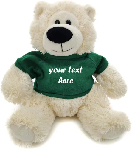 Vista 16 de Plushland Cream Sophie Bear 12.0 in, regalo personalizado para animales de peluche, texto personalizado en la camisa, gran regalo para el día