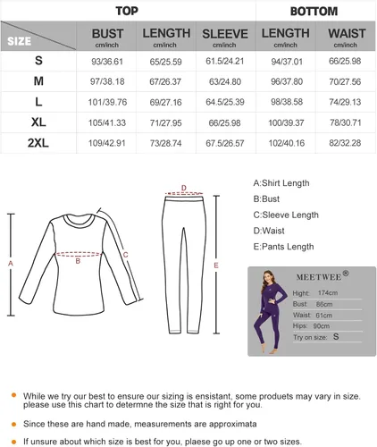 Vista 7 de MEETWEE Ropa interior térmica para mujer, conjunto de capa base cálida de invierno superior e inferior, equipo de esquí para clima frío con forro