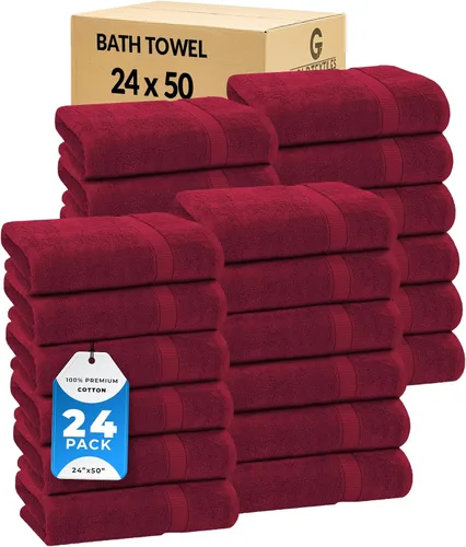 Vista 15 de GOLD TEXTILES Juego de 24 toallas de baño negras de alta absorción, multiusos, secado rápido, para piscina, gimnasio, hotel, spa
