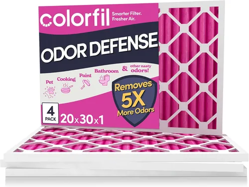 Vista 16 de Colorfil - Filtro de aire de 12 x 12 x 1 pulgadas, filtros que cambian de color para olores de gatos y perros, filtro de aire acondicionado MERV 8
