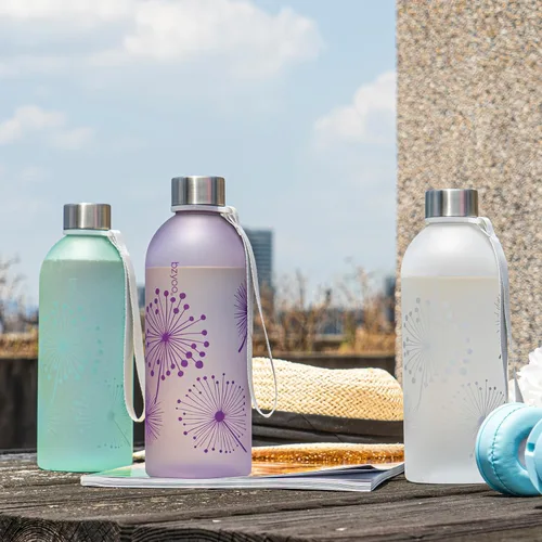 Vista 8 de bzyoo - Botella de agua de 32 onzas / 1 litro con marcador de tiempo, diseño de diente de león, plástico duradero, sin BPA, reutilizable con marcas