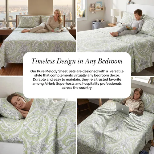 Vista 272 de Southshore Fine Living, Inc. Colección Winter Brush, juego de sábanas de 3 piezas para cama individual, sábana bajera con bolsillo profundo de 14